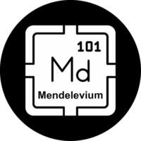Mendelevium Circle Inverted Icon vector
