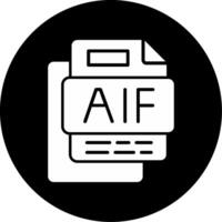 AIF File Circle Inverted Icon vector