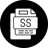 SS File Circle Inverted Icon vector