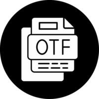 OTF File Circle Inverted Icon vector