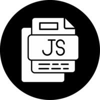JS File Circle Inverted Icon vector