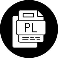PL File Circle Inverted Icon vector