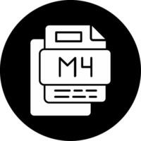 M4 File Circle Inverted Icon vector