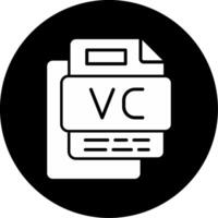 VC File Circle Inverted Icon vector