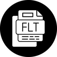 Flt File Circle Inverted Icon vector