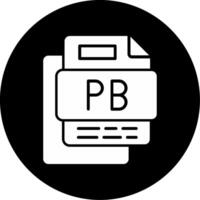 Pb File Circle Inverted Icon vector