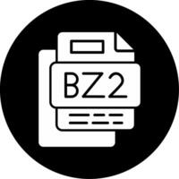Bz2 File Circle Inverted Icon vector
