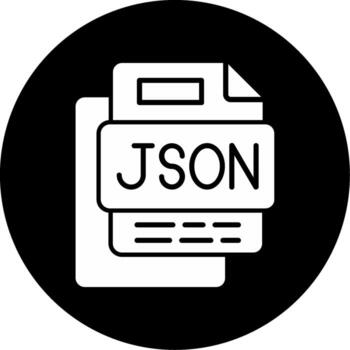 Json File Circle Inverted Icon vector