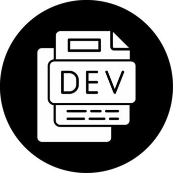 Dev File Circle Inverted Icon vector