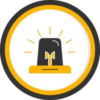 Siren Glyph Two Color Circle Icon vector