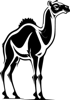 Camel, Minimalist and Simple Silhouette - illustration