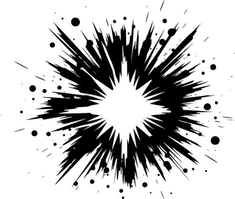 Explosion, Black and White illustration