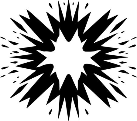 Explosion - Black and White Isolated Icon - illustration