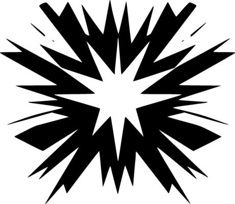 Explosion - Black and White Isolated Icon - illustration
