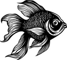 Goldfish, Minimalist and Simple Silhouette - illustration vector