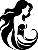 Mermaid, Minimalist and Simple Silhouette - illustration vector