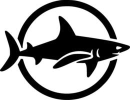 Shark - Black and White Isolated Icon - illustration vector