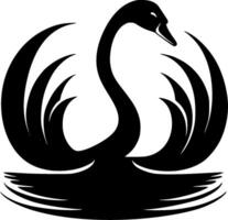 Swan - Black and White Isolated Icon - illustration vector