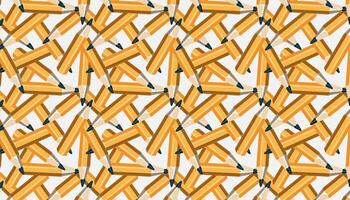 Chaotic pattern of yellow pencils on white background. vector