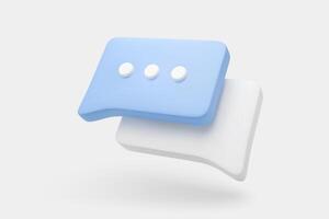 n for chat, texting, online messenger or social media. Illustration of conversation and dialogue symbol in simple cute cartoon style.3D speech bubbles ico vector