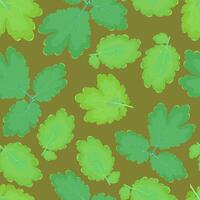 Seamless pattern of green celandine leaves on a dark background vector
