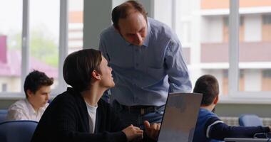 Programming Classes For Children And Teens, Teacher And Schoolboy Discussing Program Code video