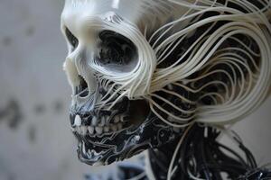 Transformative Biomechancial skull. Generate Ai photo