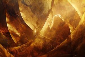 Luminous abstract background with a rich golden texture and dynamic lines photo