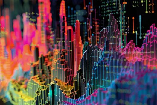 Abstract financial chart showing numbers and statistics using a modern design photo