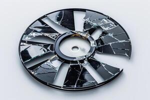 Broken cooling fan showing concept of computer damage photo