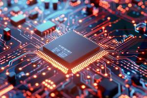Advanced circuit board with microchip technology photo