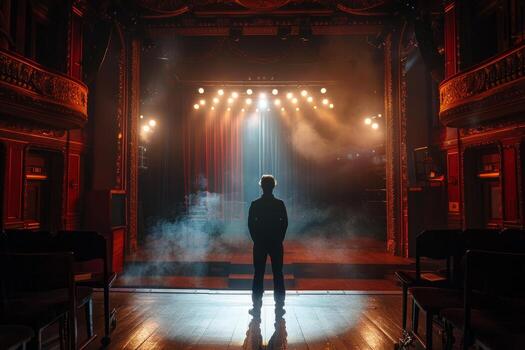 soñando actor en un vacío etapa foto