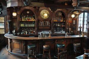 Luxurious and ornate bar stools waiting for patrons photo