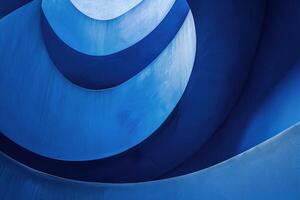 Abstract modern architecture creating curved blue shapes photo
