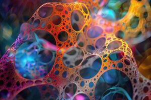 Abstract background showing colorful organic structure with holes photo