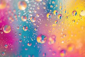 Psychedelic Abstract colorful drops. Generate Ai photo