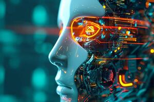 Virtual Artificial 3d intelligence. Generate Ai photo