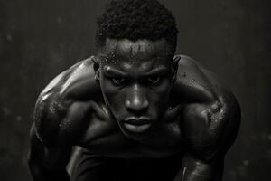 Strong African man athletic. Generate Ai photo