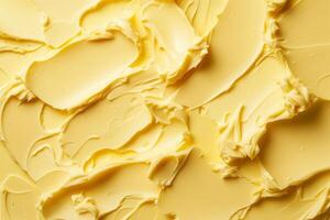 High-quality image showcasing a smooth and creamy butter texture spread across the surface photo