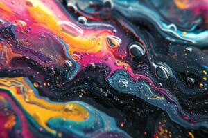 Eclectic Abstract colorful liquid. Generate Ai photo