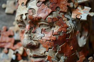 Enigmatic Mind puzzle head. Generate AI photo