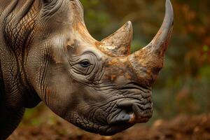 Fascinating African rhino head. Generate Ai photo