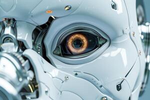 Adaptable Android eye robot. Generate Ai photo