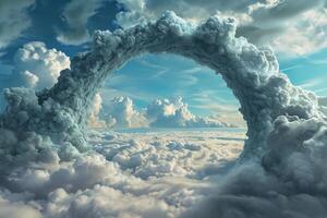 Majestic cloud arch in a serene sky photo