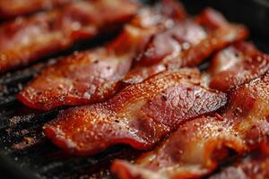 Mouthwatering Bacon pork food. Generate Ai photo
