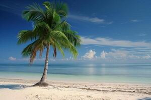 Exotic Beach palm. Generate Ai photo
