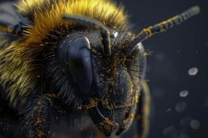 Bee closeup eyes. Generate Ai photo