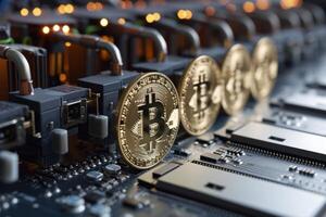 Complex Bitcoin mining. Generate Ai photo