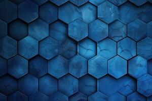 High-resolution image of a textured blue hexagonal pattern for backgrounds or graphic design photo