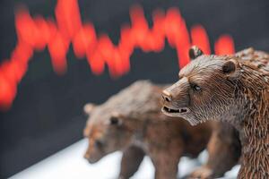 Declining Bears stock market graph. Generate Ai photo